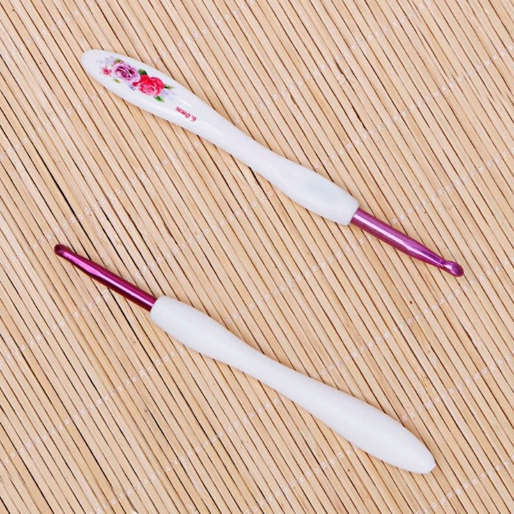 8pcs Crochet Hook 2.5/3.0/3.5/4.0/4.5/5.0/5.5/6.0mm Aluminium + Plastic Crochet Hooks Needles Knit Weave Craft Yarn Sewing Tools
