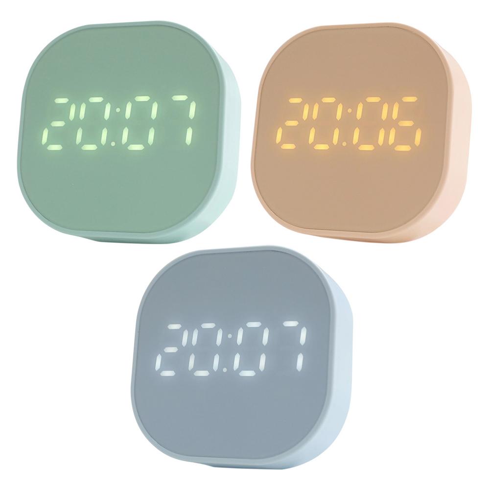 Réveil numérique mural lumineux, horloge électronique avec affichage de la température, pour la décoration de la chambre à coucher et du salon