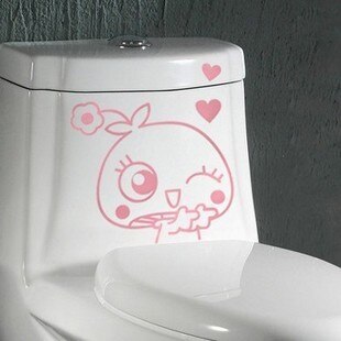 Cartoon Waterproof Toilet Bathroom Sticker Household Toilet Sticker Personality Funny Decoration Sticker: Navy Blue