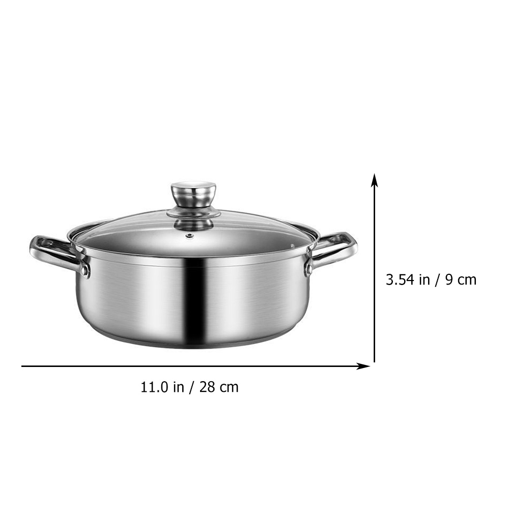 1pc Practical Induction Cooker Pot Household Pot Kitchenware (Silver)
