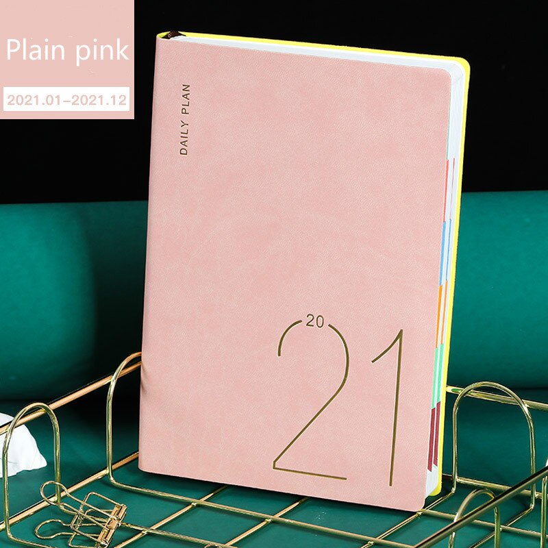 Prosty kalendarz biurowy 2021 kalendarz dziesięć kalendarz kalendarzowy 365 dni samozdyscyplinowany dziurkacz robić kart zaplanuj dziesięć niestandardowy kalendarz nie: różowy A6