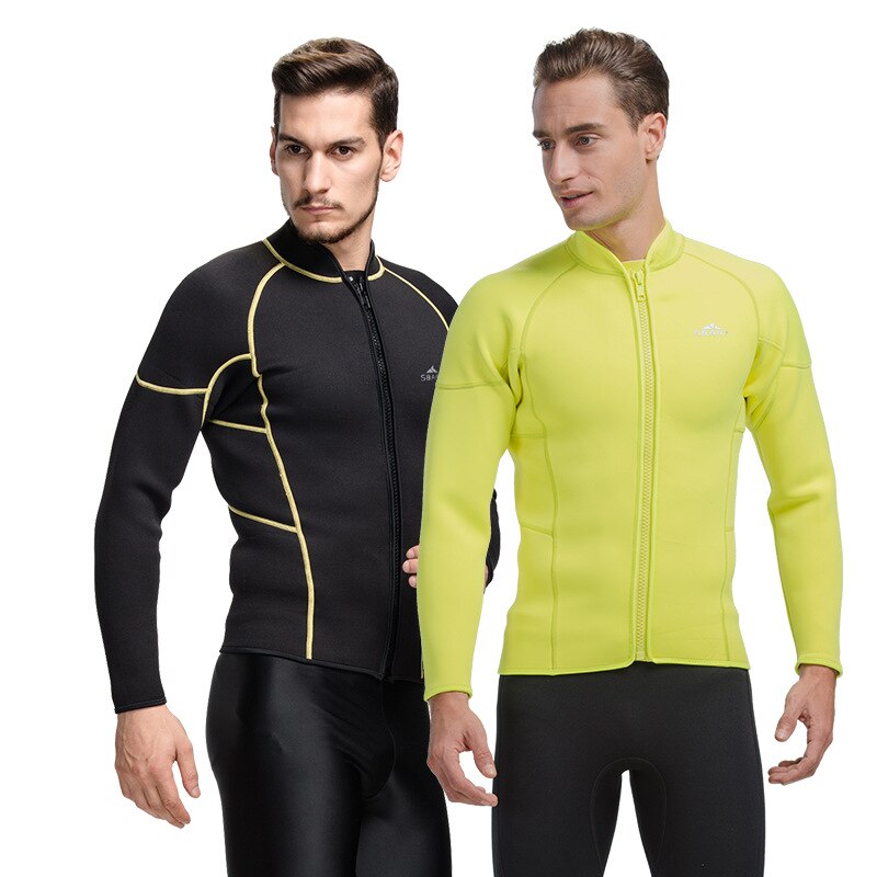SBART 1 pieza 3MM Zip Up traje de neopreno chaqueta de buceo para hombres traje de baño de manga larga surf ropa de navegación DCO