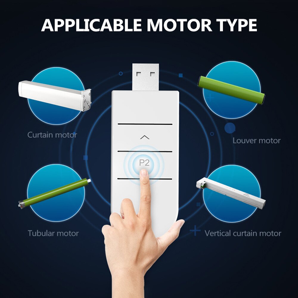 Intelligent Home Voice Transponder RF WIFI Converter Electric Curtain Roller Intelligent Control Motor Compatible in Tuya APP