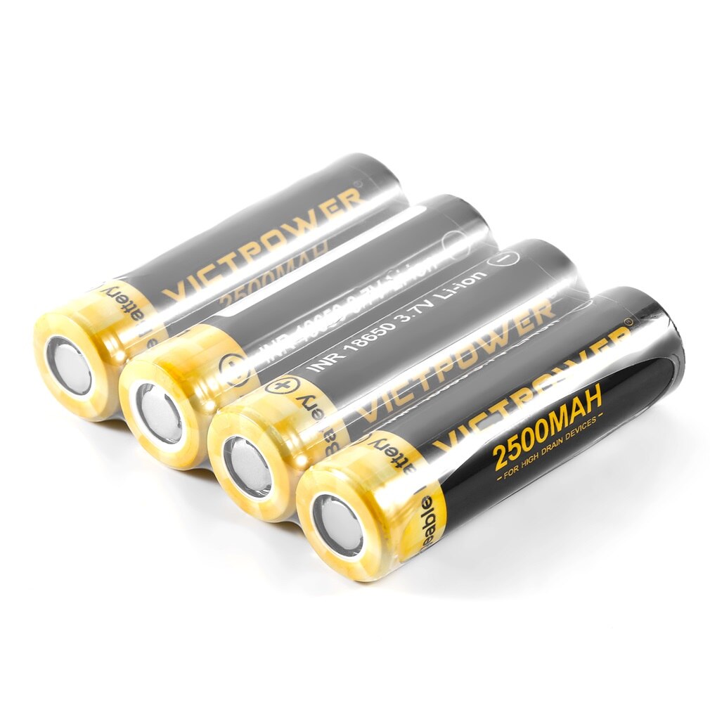 4 PCS High Capacity 3.7V 18650 2500/3500mah 20/10A Rechargeable Lithium-ion Battery for LED Flashlight Headlamps Search Lamp