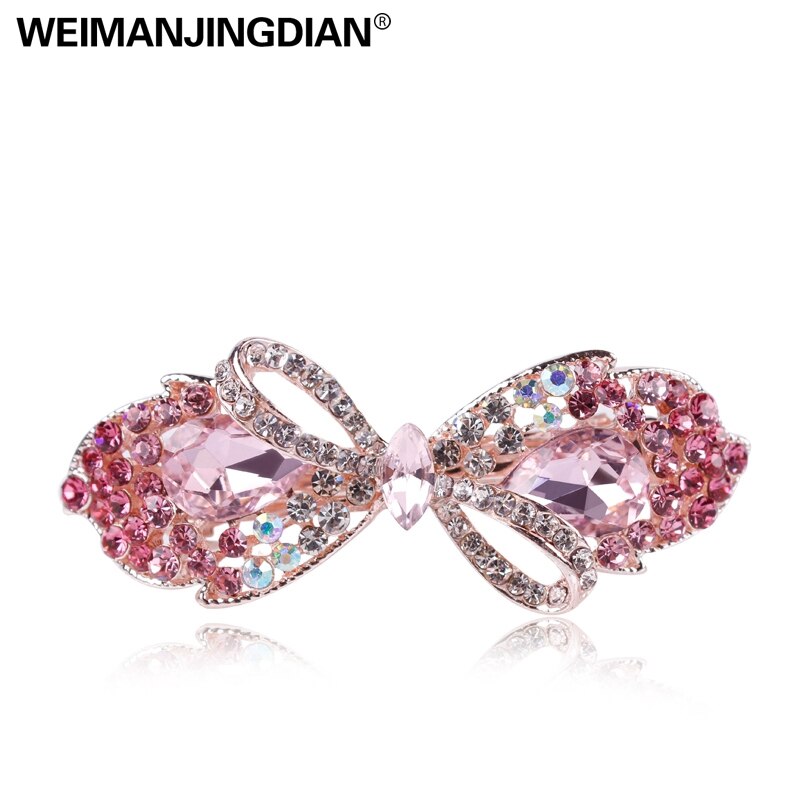 Weimanjingdian arco/doces cristal strass grampos de cabelo, grampos de noiva, joias de cabelo