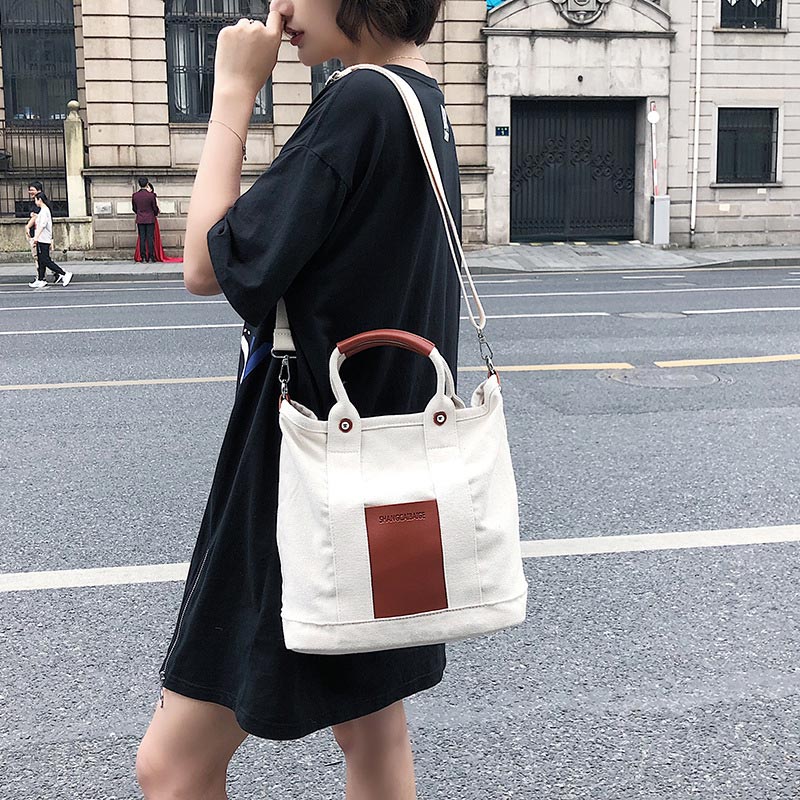 Grote capaciteit dikke canvas crossbody tassen voor vrouwen grote schouder reis boodschappentas vrouwelijke casual handtas tassen