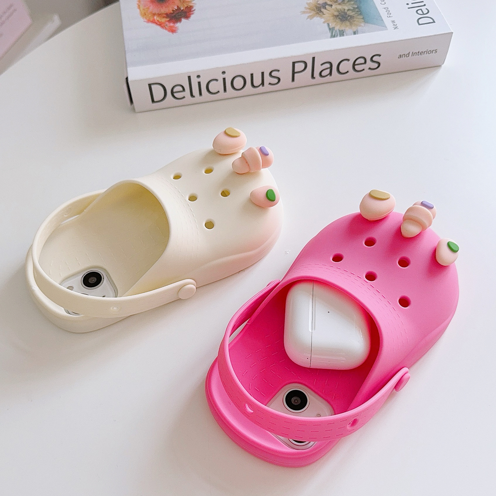 3D drôle bricolage trous orteils charmes croco pantoufles été doux Silicone coque de téléphone pour iPhone 12 13 14 15 16 Pro Max couverture respirante