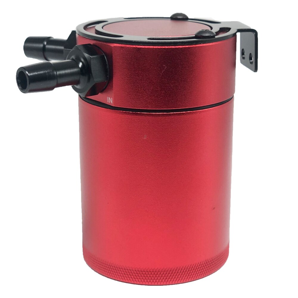 2-- poorts olieopvangbak reservoir motor zwart aluminium gepolijst afgeschuind universeel: Rood