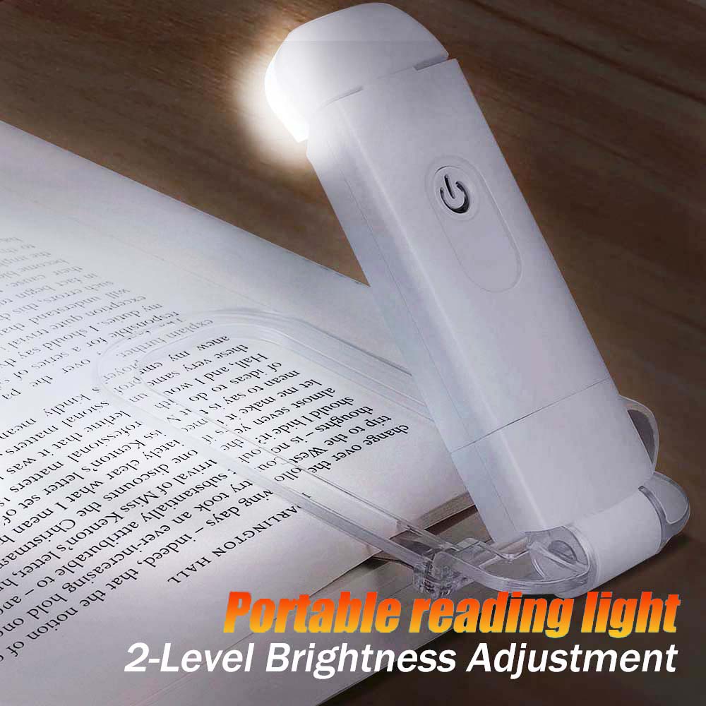 Led usb genopladelig bog læselys lysstyrke justerbar øjenbeskyttelse clip bog lys bærbar bogmærke læse lys