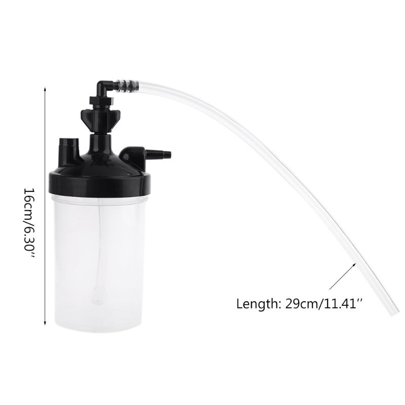 Oxygen Bubbler Bottle - Humidity Humidifier Water Bottle and Tubing Connector Elbow 12" for Oxygen Concentrator