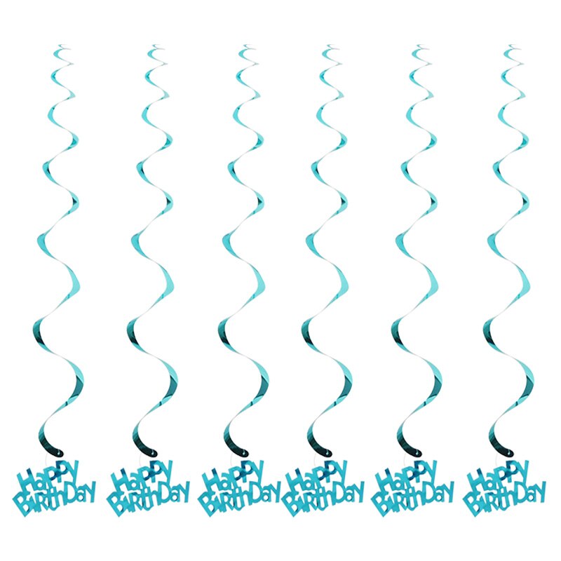 1 set pvc grattis på födelsedagen stjärnor spiral virvel tak hänge dekor bröllop hängande girlanger bunting party födelsedag tillbehör: B06