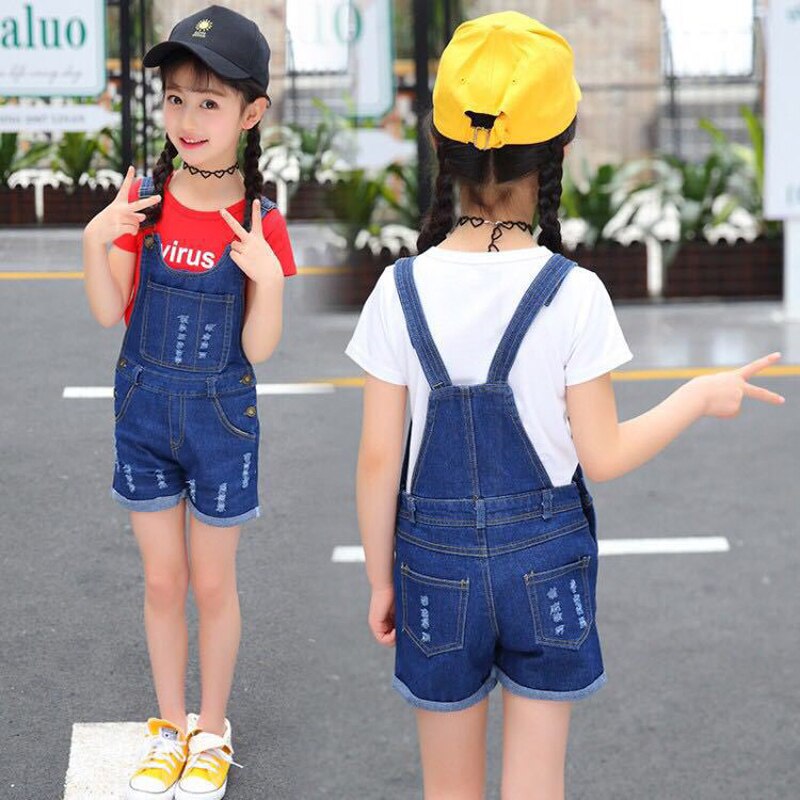 DIIMUU Kids Toddler Clothing Summer Boys Girls Overalls Casual Denim Pants Shorts Jumpsuits Children Clothes Bottoms For 3-5Year