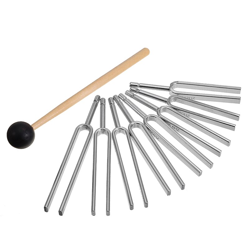 8 stk/sæt 256-512hz stål tuning gaffel lyd vibration terapi chakra stål musik kit holdbart tuning gaffel sæt