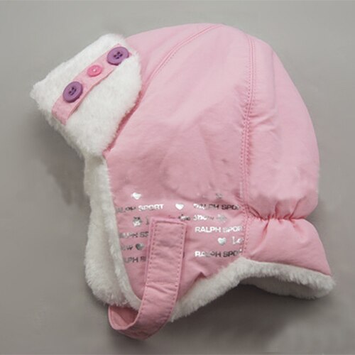 Baby Winter Hat Girls Bomber Hats Warm Fleece Lining Toddler Caps for Kids HT19012: pink / S