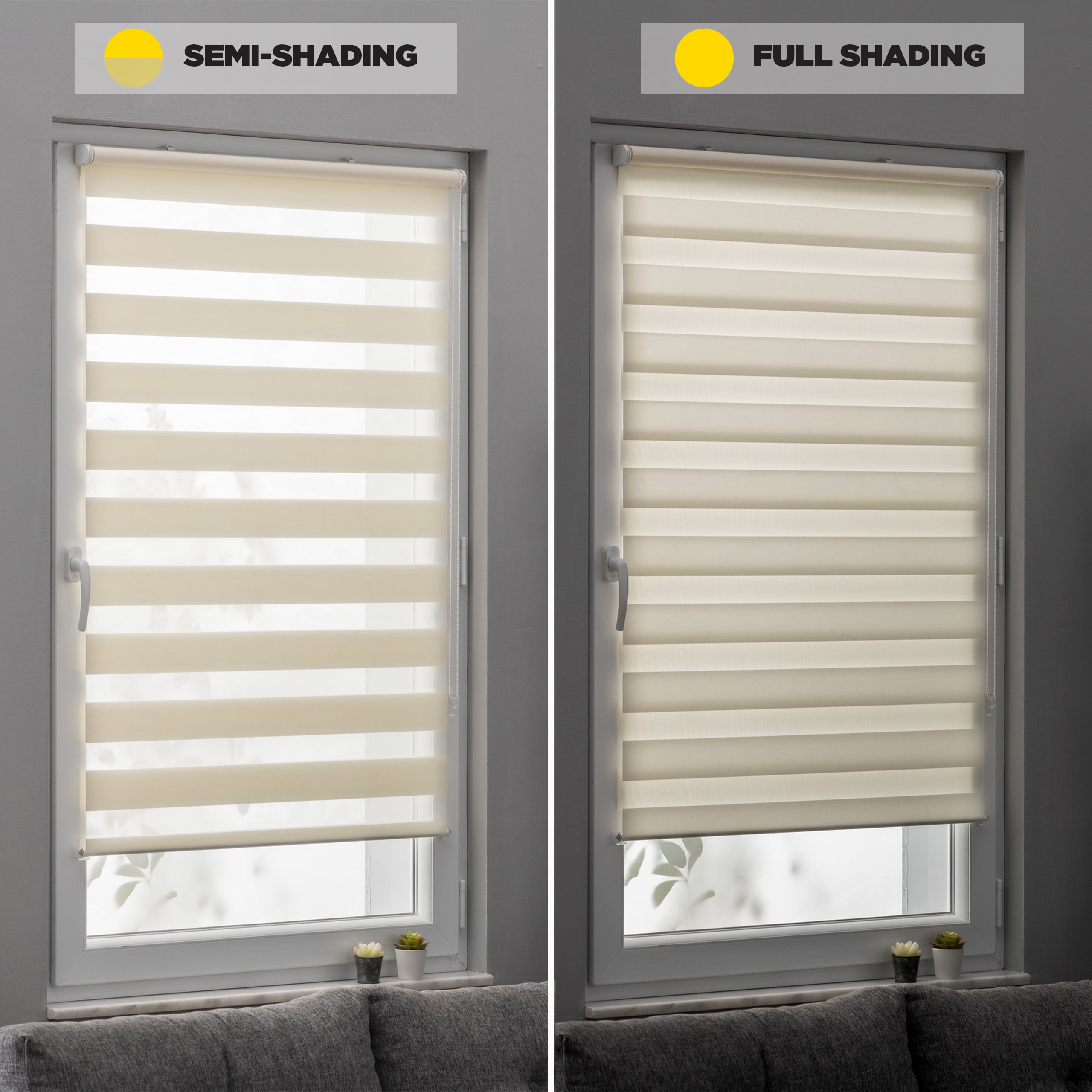 Lucra Concept Roller Blind Cream with clamp supports,Roller Blind Without Drilling with Accessories, for Blinds for windows and doors