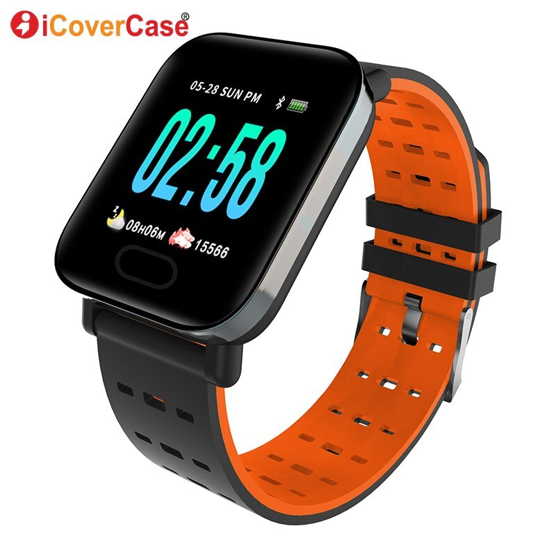For Samsung Galaxy S10 5G S10e Lite S9 S8 Plus S7 Note 10 9 8 Smart Watch Bracelet Waterproof Blood Pressure Fitness Wristbands: Orange