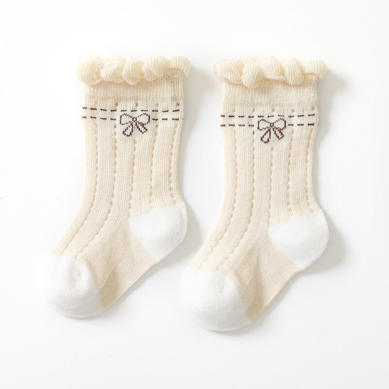 Babysocken, mädchensocken, atmungsaktive netzsocken, kindersocken für mädchen, baumwolle, niedliche neugeborenen- und kleinkindsocken, babykleidungsaccessoires 0-3y: Beige 0-6m