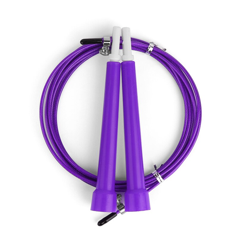 Sprong Springtouwen Kabel Staal Verstelbare Snelle Speed Abs Handvat Springtouwen Crossfit Training Boksen Sport Oefeningen: Paars