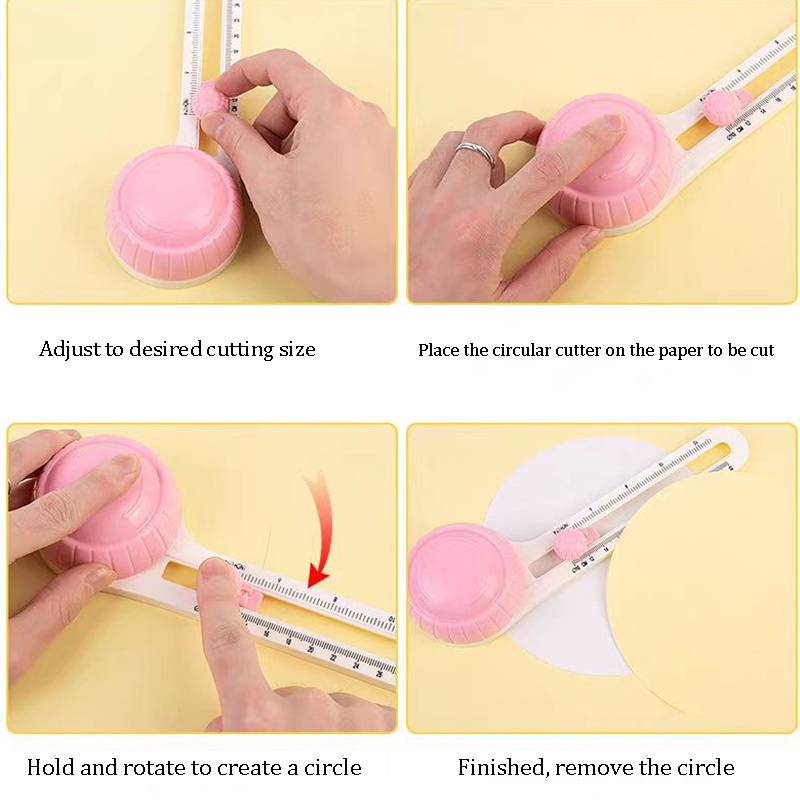 Circular Paper Cutter Scrapbook Cards Circle Shape Cutter DIY Round Cutting Knife 360 Rotary Circle Cutter