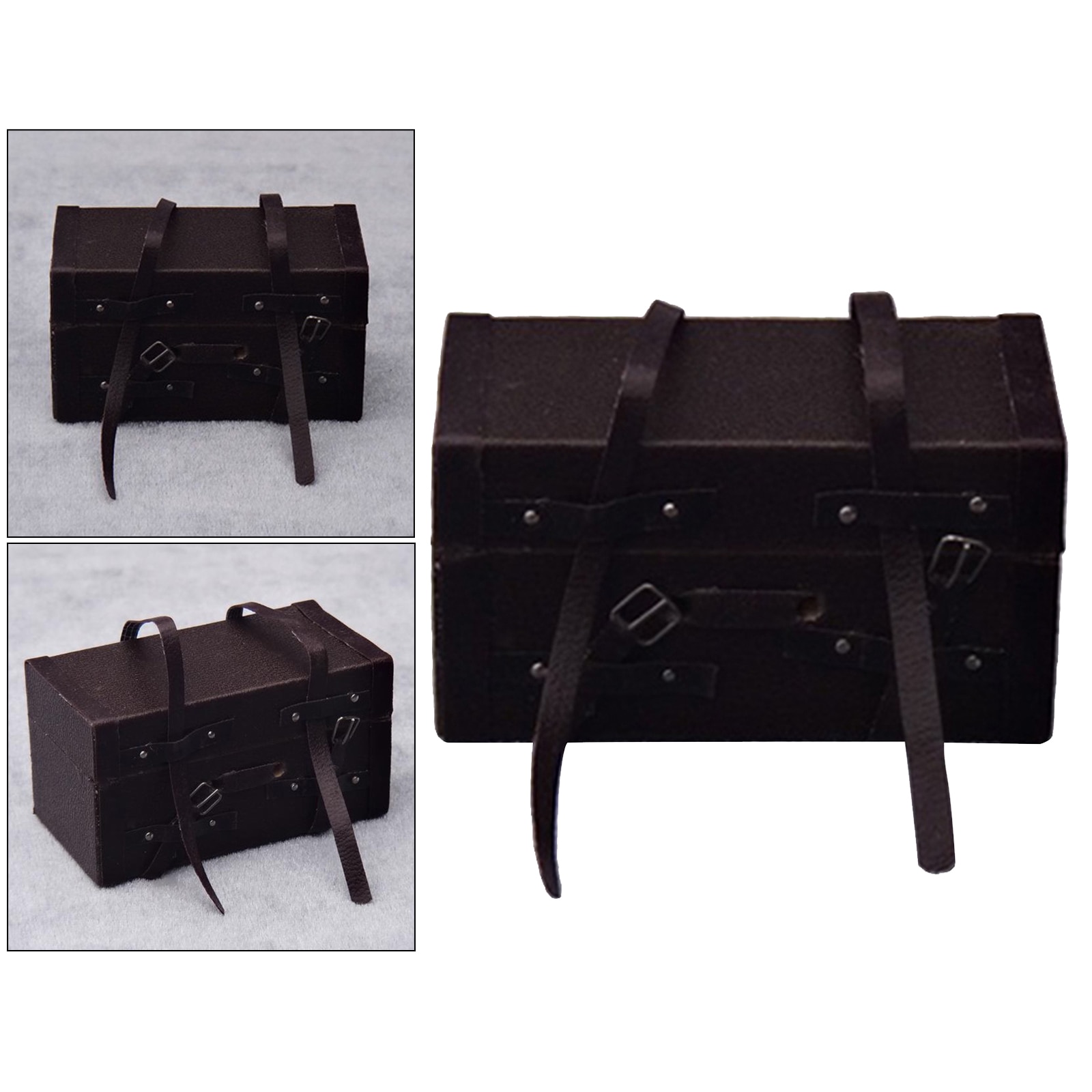 Valigie in pelle in miniatura per case delle bambole Set di valigie per vacanze da viaggio per giocattoli per case delle bambole in scala 1/12