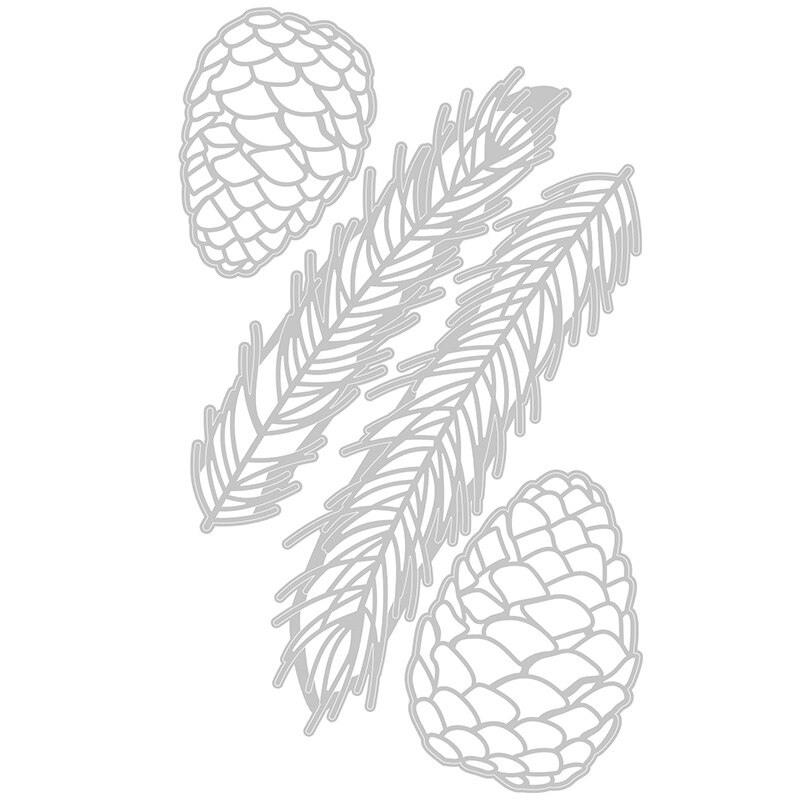 Kerst Dennenappels Metalen Stansmessen En Bladeren Gestanst Scrapbooking Voor Ambachten Wenskaart Maken Geen Postzegels sets: Default Title