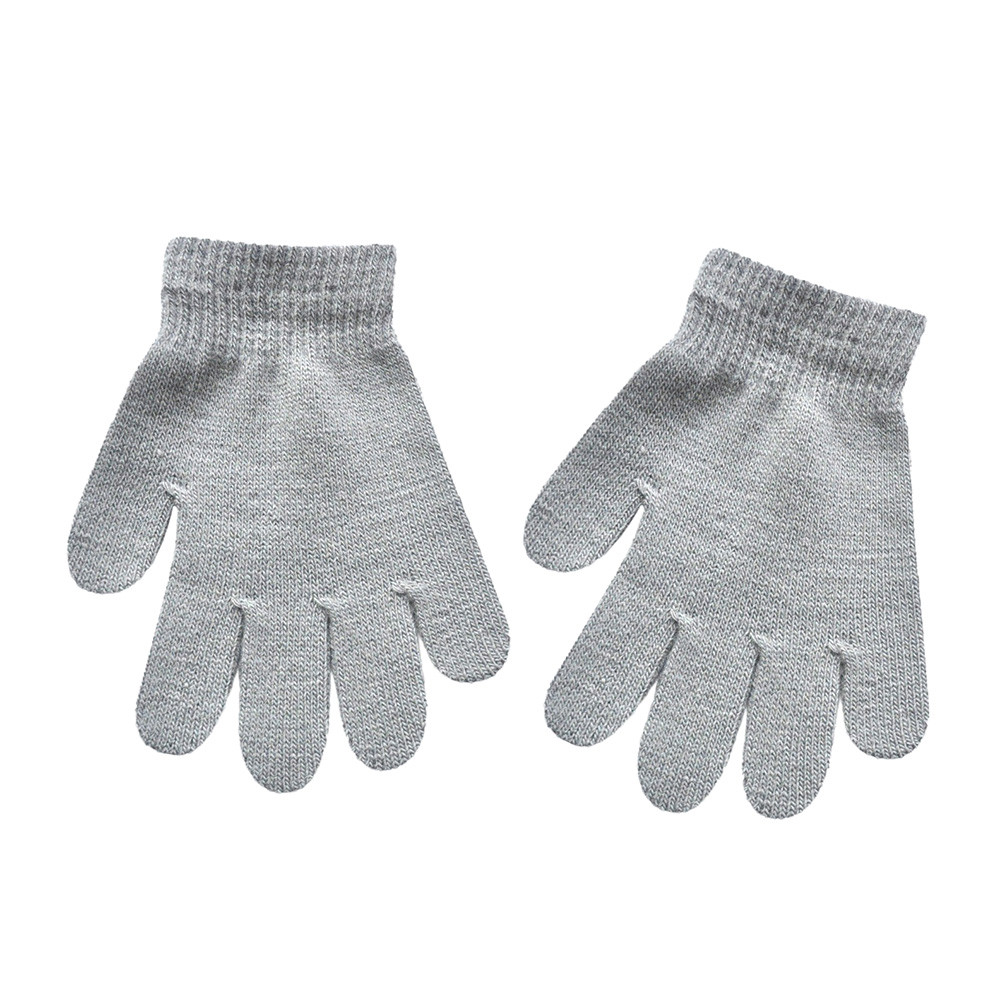 hiver automne moufles pour enfants enfants garçons filles gants enfants solide doigt complet tricoté gants: Gray