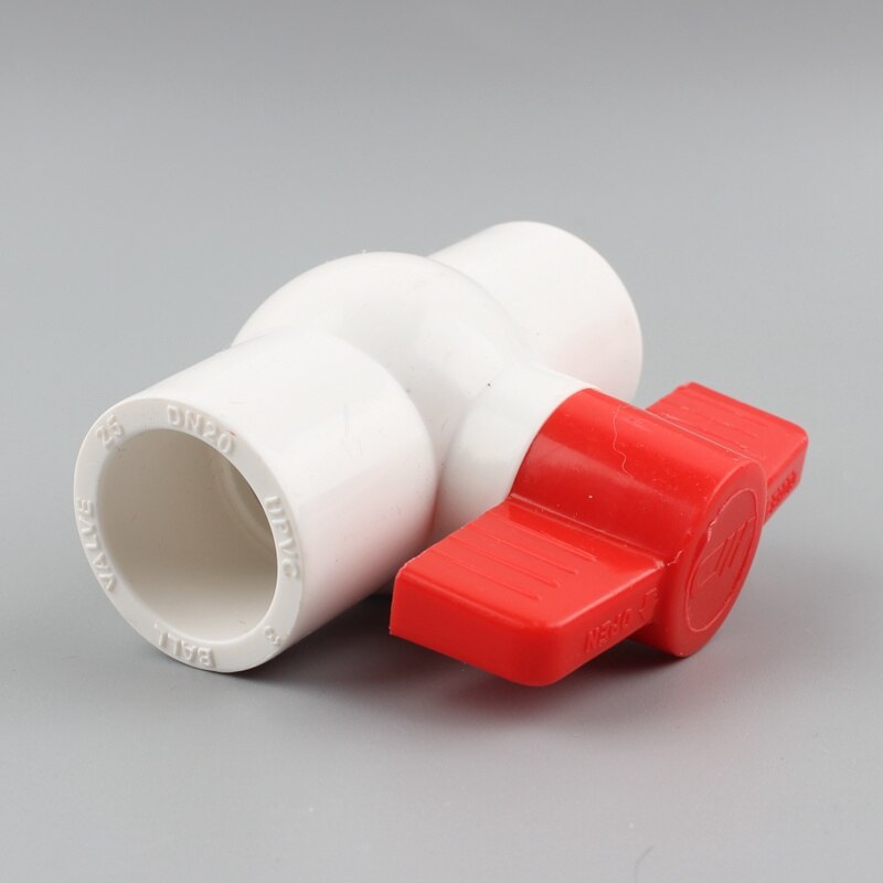 20 25 32 40 50mm PVC Ball Valve Switch Slip Shut Handle Valve Water Pipe Socket Connector Plumbing Water Tube System Accessories