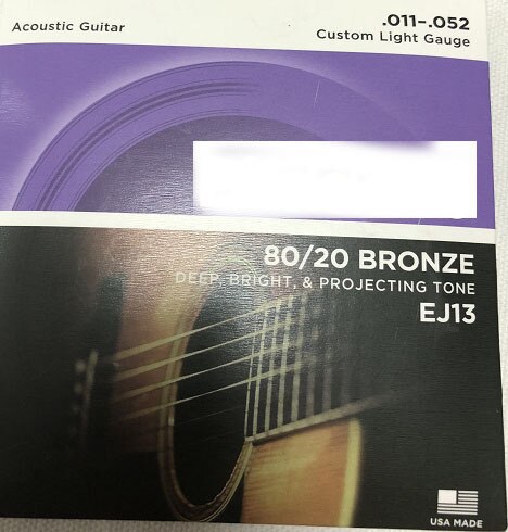 Acoustic Guitar String One Set Of 6 Strings Bronze Material Full Bright Tone Extra Light Gauge Electric Guitar Strings sets: EJ13