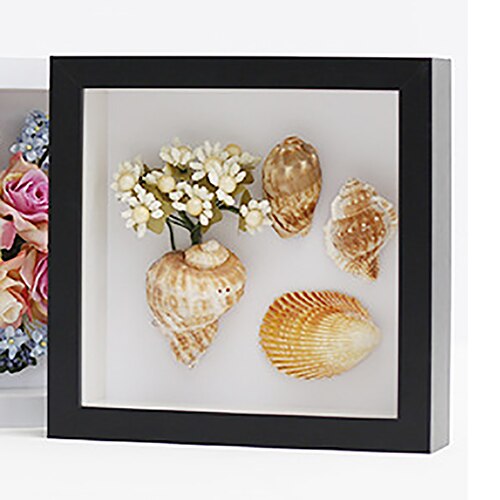 Houten Shadow Box Diepte 5Cm Voor Bloemen, Handgemaakte Kunst Ambachten, Plant,Seashell Dispaly, frame Box Voor Memorabilia/Favoriete Display: Black / Inner size 17x17cm