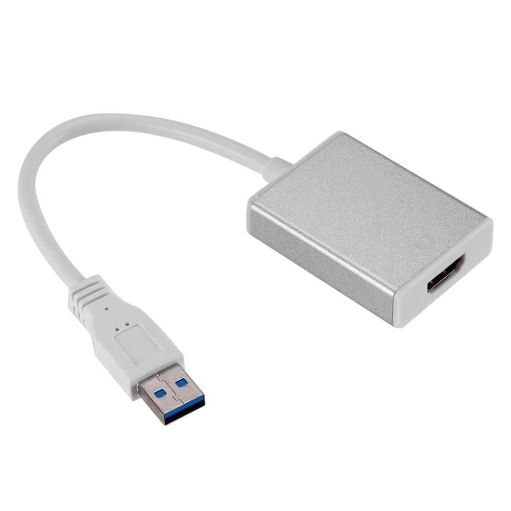 External Video Card Multi Monitor Adapter USB 3.0 to 1080p HDMI Adapter Cable Male to Female External Graphics Video Card: Silver	