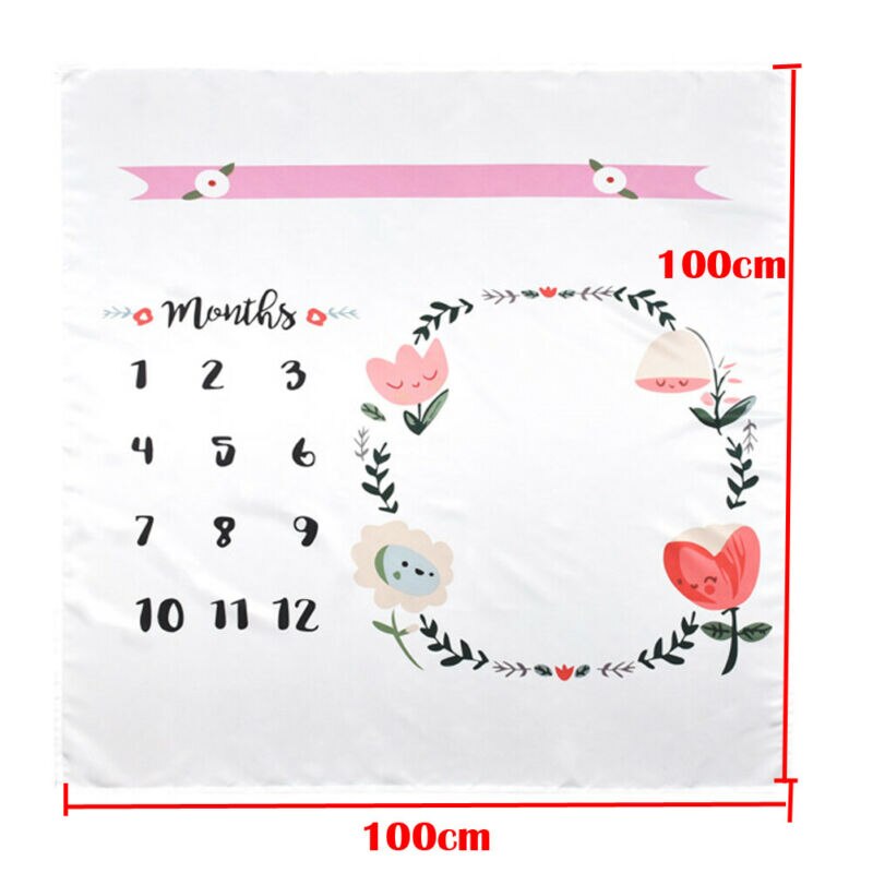 Nyfödd baby filt spädbarn baby milstolpe fotografi prop månatliga blommor nummer foto prop bakgrundsduk foto tillbehör