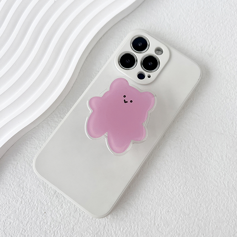 Acrylic Material Cartoon Cute Bear Phone Holder Foldable Grip: PURPLE