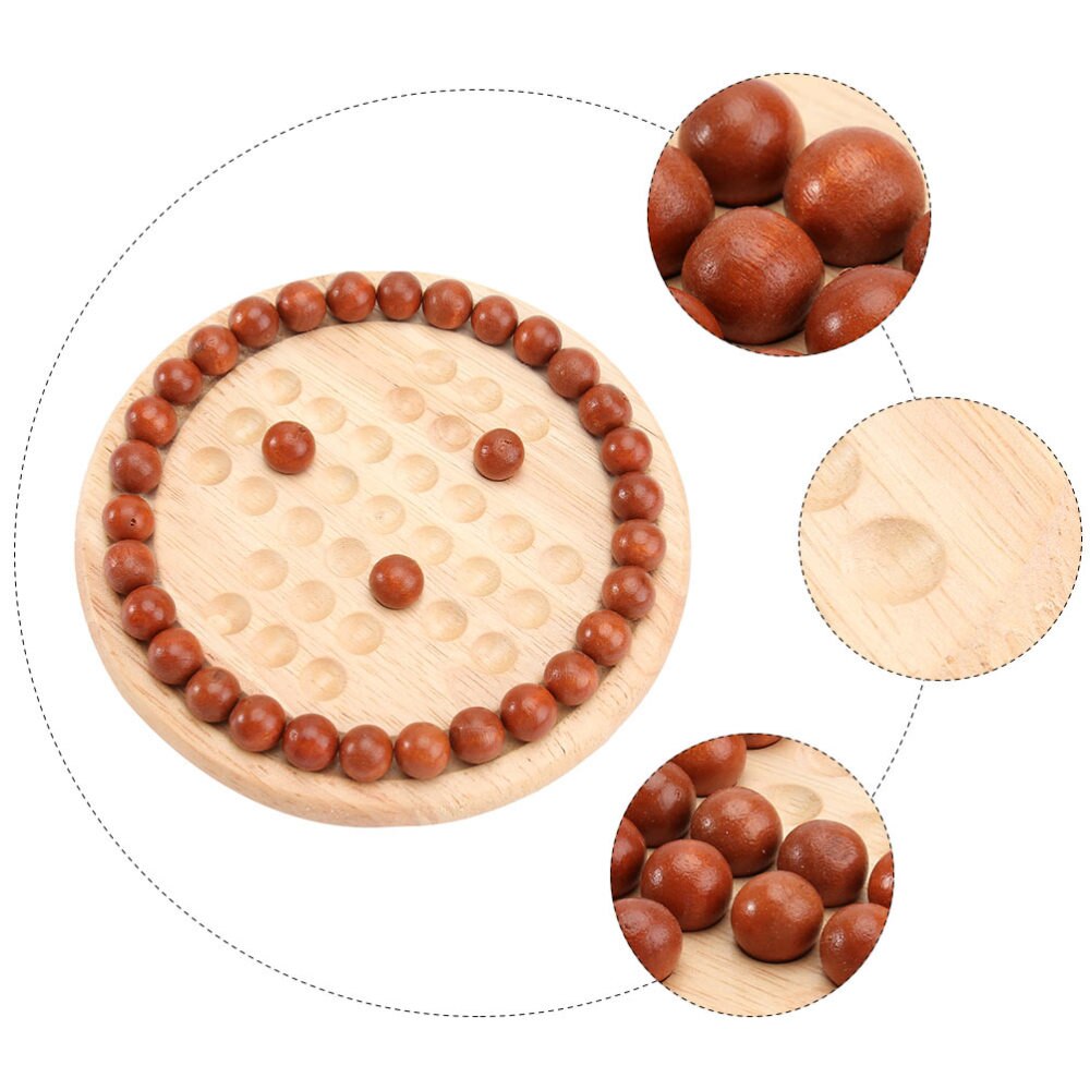 2 Sets Solitaire Board Chess Wood Intelligence Chess Educational Plaything