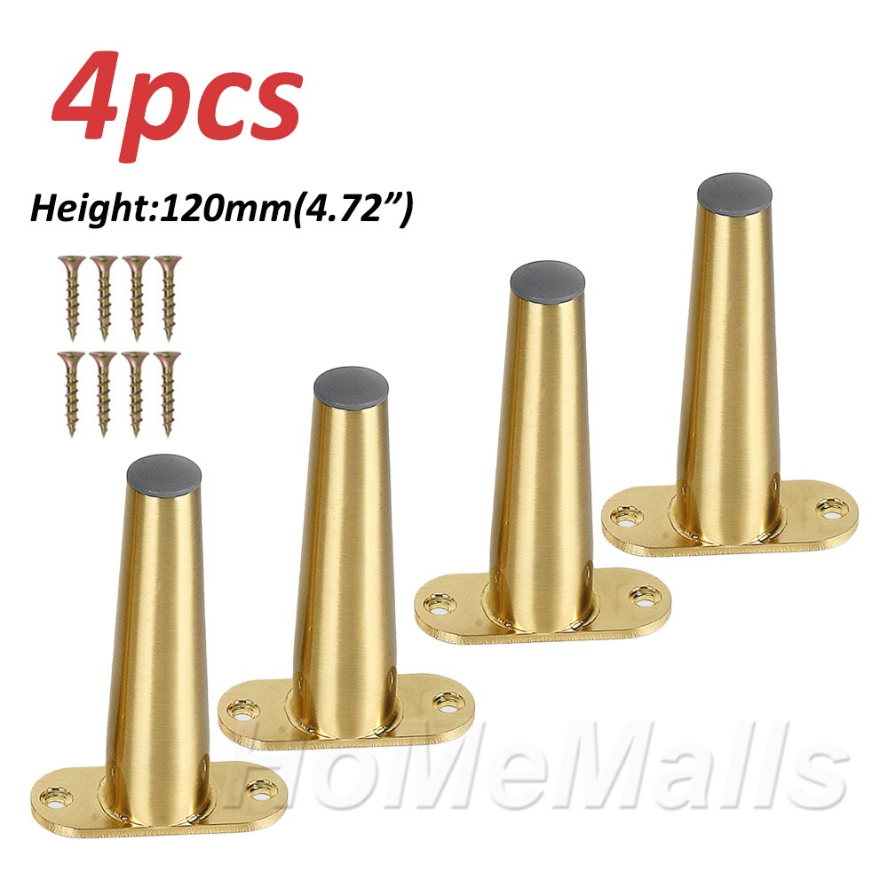 1/4pcs Heavy Duty Metal Furniture Legs As Replacement for Sofa Office Couch Cabinet TV Stand Legs Black or Gold Furniture Feet: 4pcs Gold 120mm