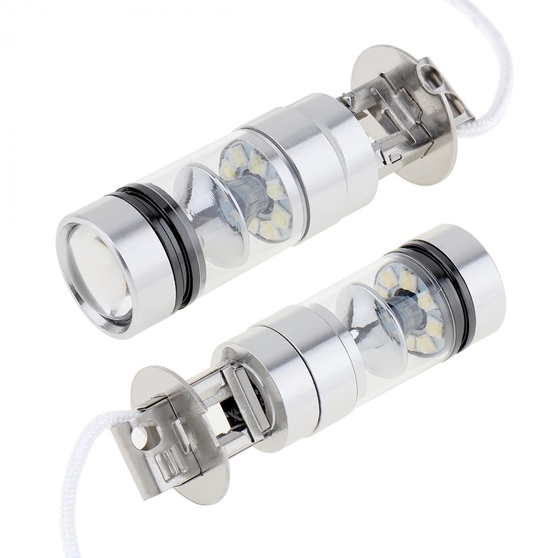 2PCS 12 V 100W H3 LED bulb 20 SMD Car Fog light Chips 12V ~ 24V 360 Degrees White Car Electronics