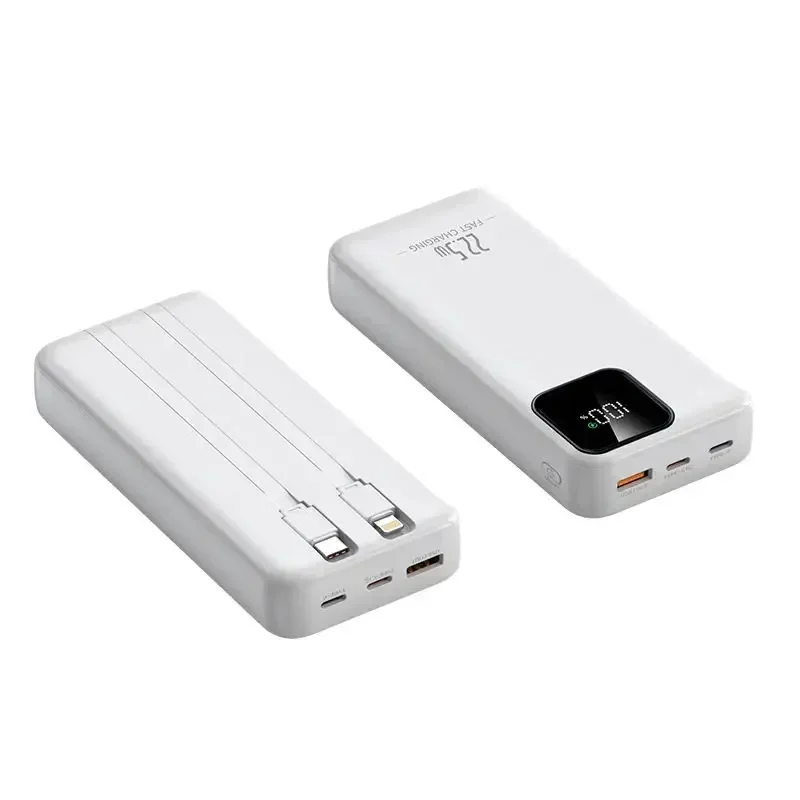 Tragbarer akku 20000 mah , 22.5w schnelllade-powerbanks, -in 2 kabel für huawei, iphone und xiaomi, externer akku: Schwarz / 30000 mah