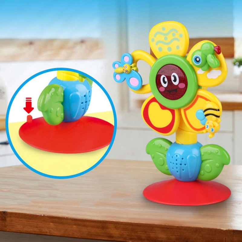 Rotating Ferris Wheel Table Tricolor Suckers Toy Newborns Early Educational Baby Rattle Toys 0-12 Months