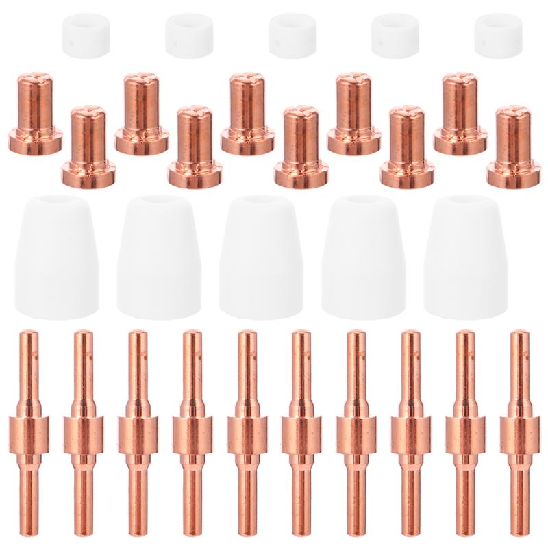 30Pcs 40A Plasma Cutter Machine Verbruiksartikelen Accessoires Elektrode Tip Nozzle Kit Snijden Elektrode Nozzle Beschermhoes Shunt