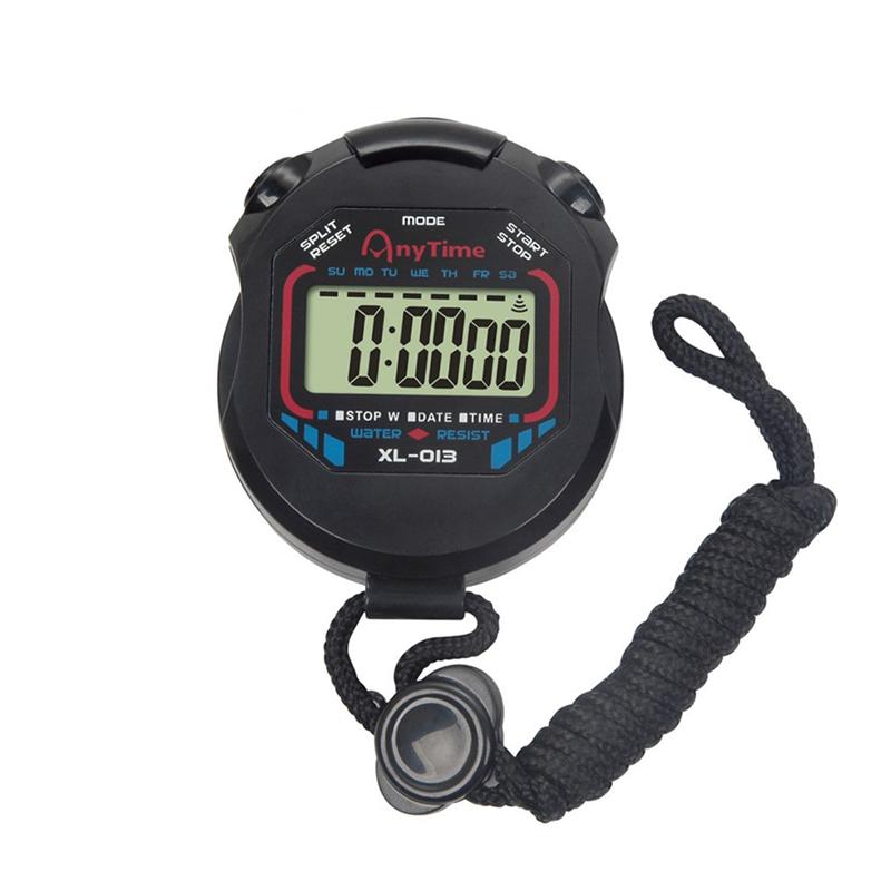 Digitale Professionele Handheld Lcd Chronograaf Handheld Sport Stopwatch Timer Stop Horloge Met String