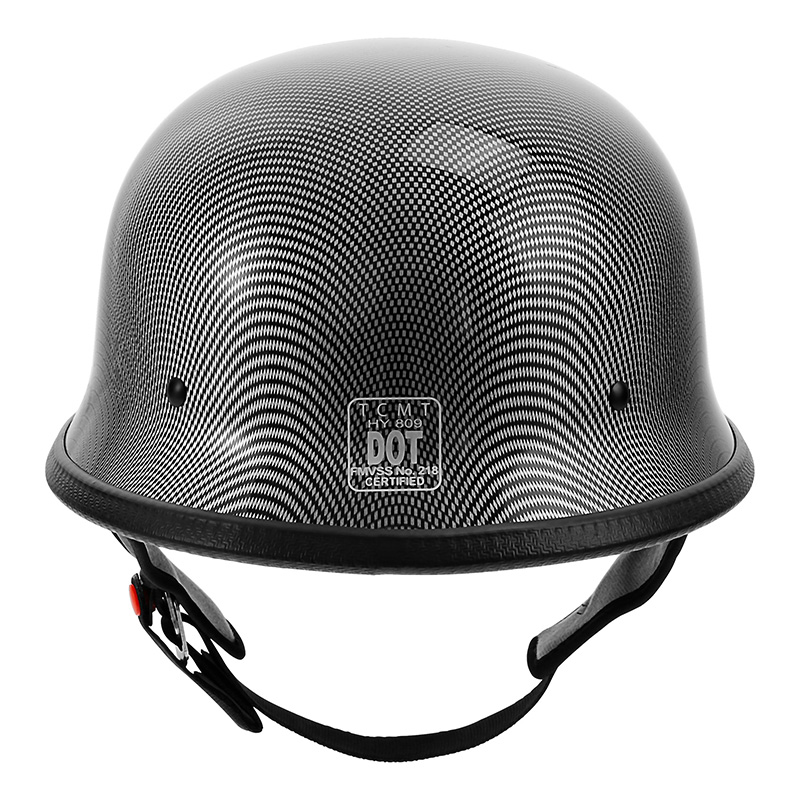 DOT Motor Motorcycle German Half Face Helmet For Chopper Cruiser Scooter Biker Matte Black