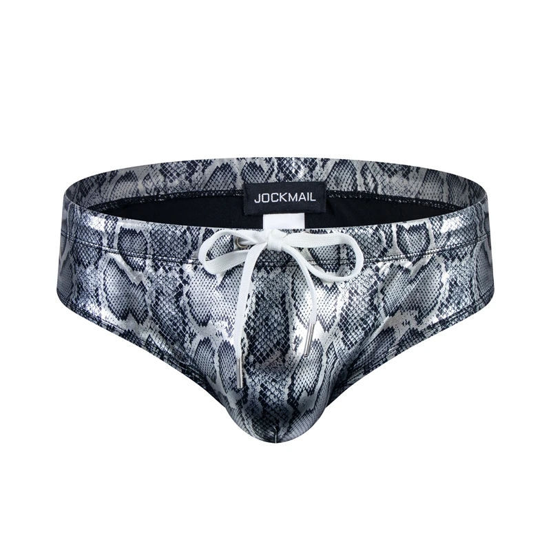 Push-up padded swimwear men's swimsuit shorts men's bikini briefs summer trunk swimsuit sunga briefs beach shorts snakeskin print: Xl / Army green