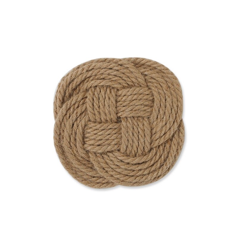 Handmade Woven Cotton Thread Jute Table Mat Non-Slip Dining Table Placemat Rattan Insulation Cup Coaster Home Dinner Decoration: BR1