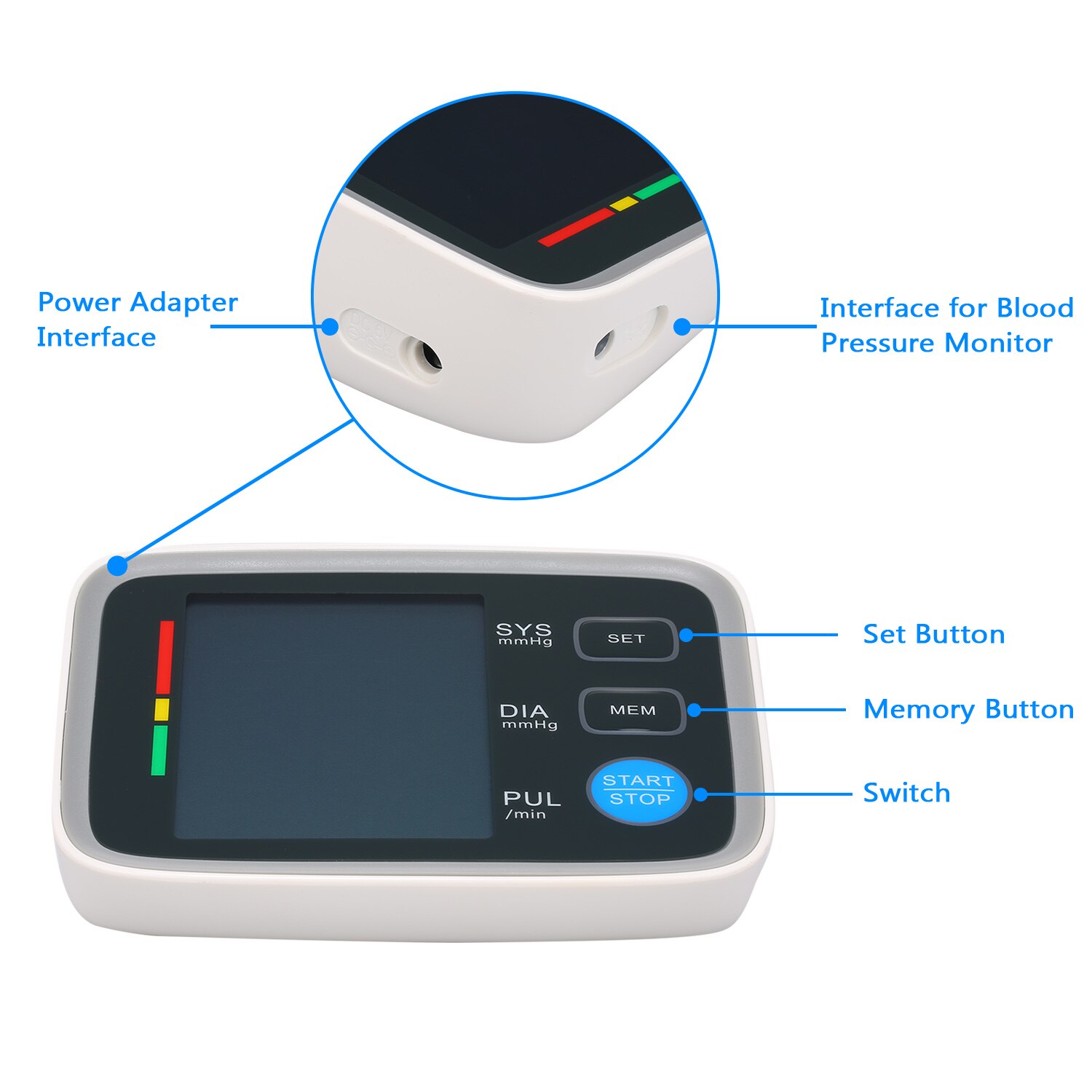 AXON Smart Blood Pressure Monitor with Large LCD Display Digital Upper Arm Automatic Measure Blood Pressure Heart Rate Pulse