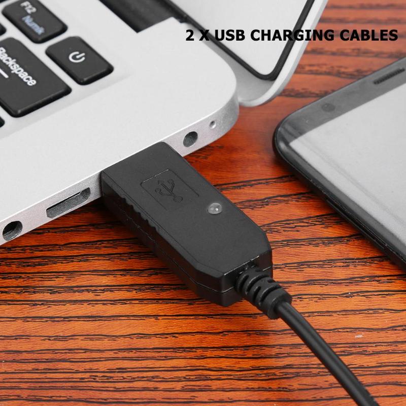 2x USB Charging Cables for BaoFeng UV-5R UV-82 UV-8D Radio Desktop Charger