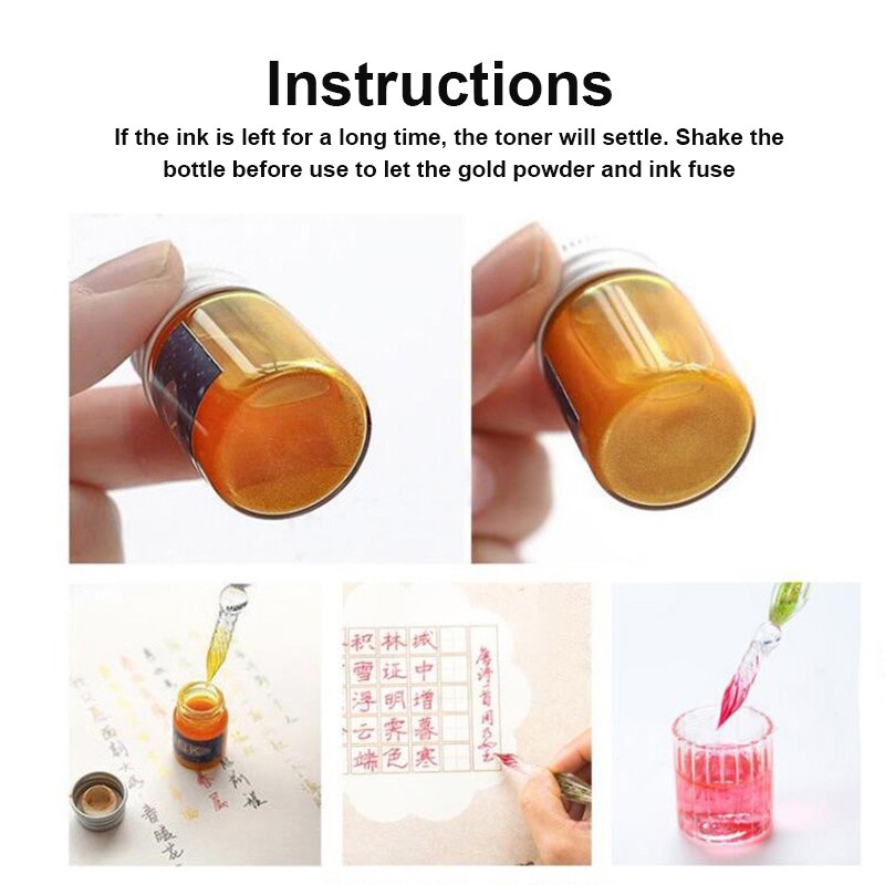 Innovative Handmade Crystal Glass Dip Pen Calligraphy Fountain Set Ink J99Store