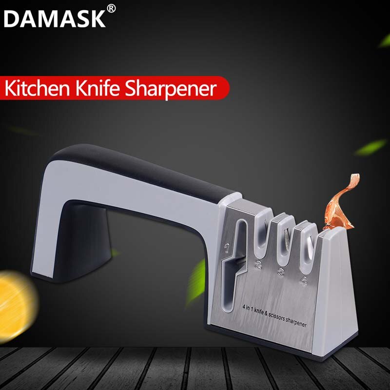 Juego de cuchillos Damasco de acero inoxidable 3cr13, utensilio de cocina para cortar pan, Santoku, Chef, accesorio de cocina: Knife Sharpener