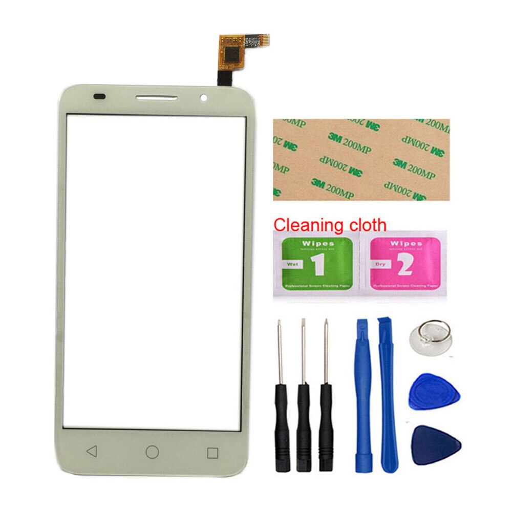 Touch Screen Sensor For Alcatel OneTouch Pop 3 OT-5065 5065 5065A 5065D 5065J 5065T Digitizer Panel Sensor Tools 3M Glue Wipes: White With Tools