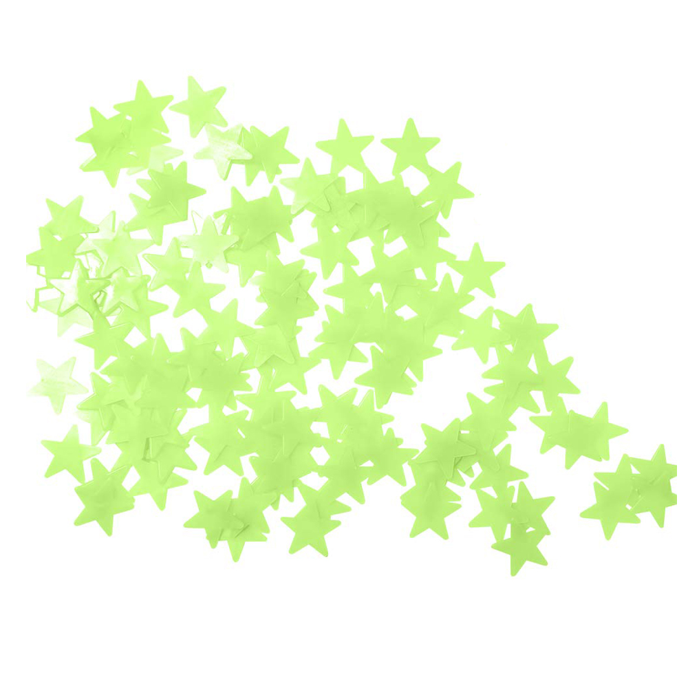 Pegatinas luminosas de estrellas para decoración de habitación, pegatinas realistas de cielo estrellado para techo, dormitorio de niños y bebés: green / 100 pieces