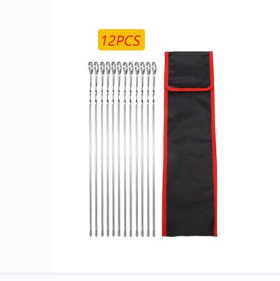 Grill Fleisch Schnur Spieße Brocken Von Fleisch Edelstahl Braten Stock Für BBQ draussen Picknick Grill Spieße Küche Utensilien: 12Stck