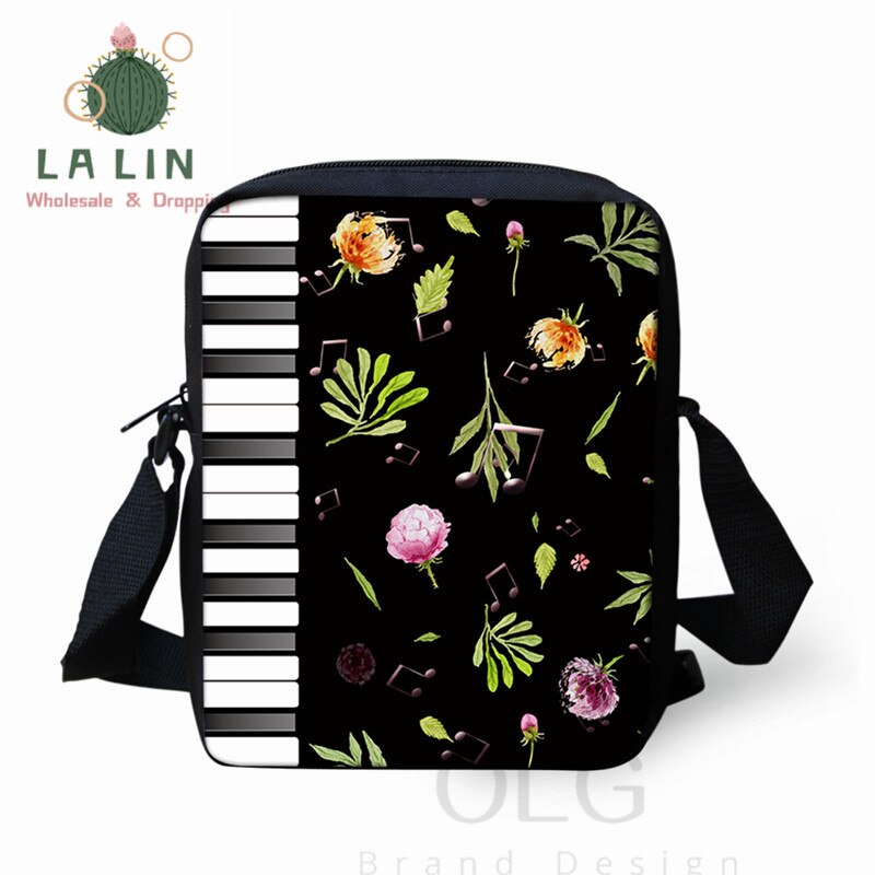 LANLIN Klavier Musik Note Frauen Mini Umhängetasche Handtaschen Teen Mädchen Schulter Schule Taschen Kleine Messenger Tasche Stachel Mochila: Rosa